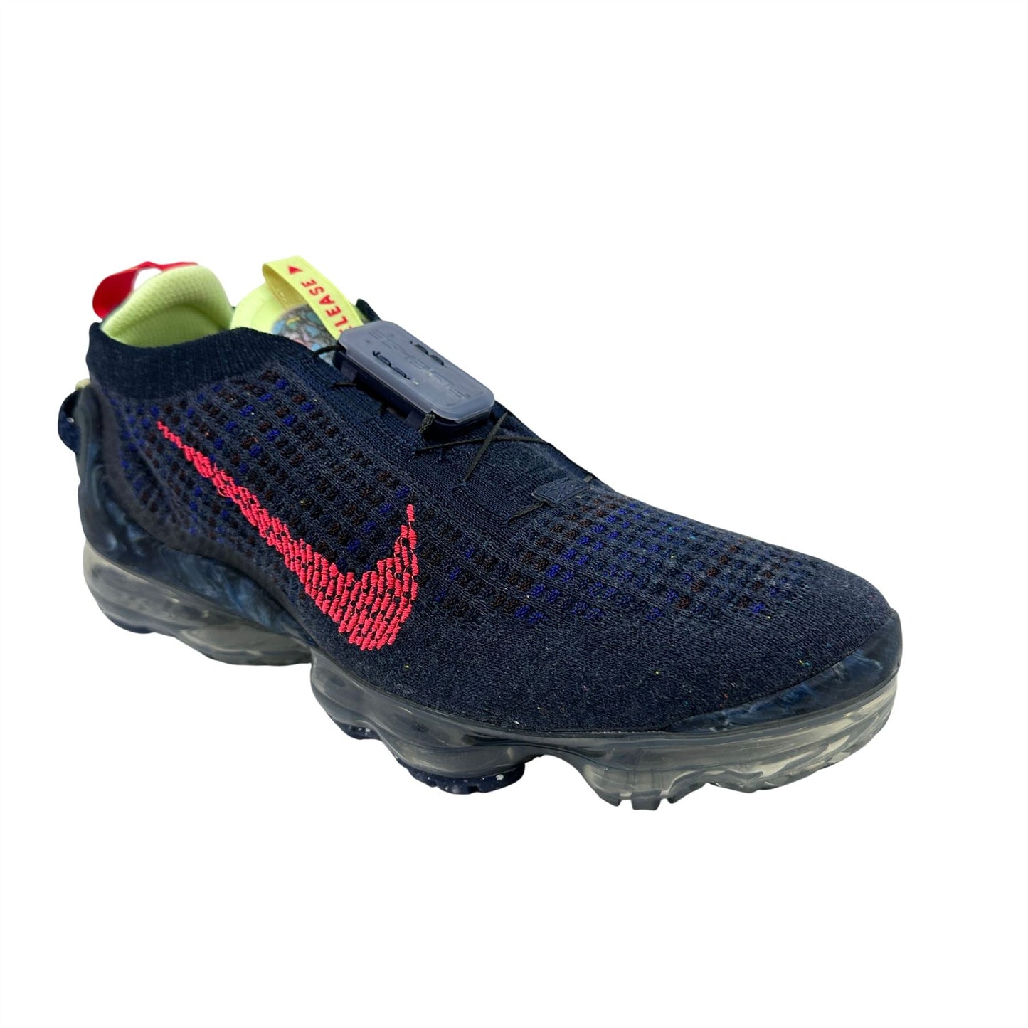 Nike Air Vapormax 2020 Flyknit Obsidian Siren Red Volt Mens Athletic Sneaker