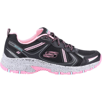 Women's Wide Fit Skechers 149820 Hillcrest Vast Adventure Trainers - Black/Hot Pink