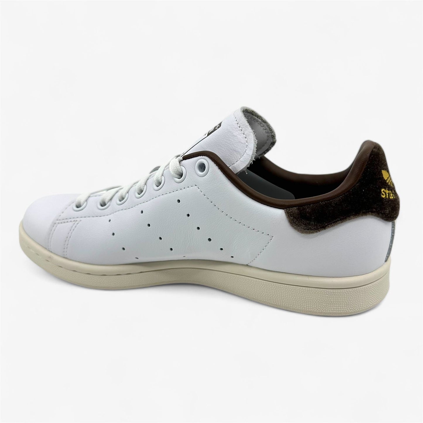 Adidas Stan Smith Cloud White Gold Brown Womens Athletic Sneaker