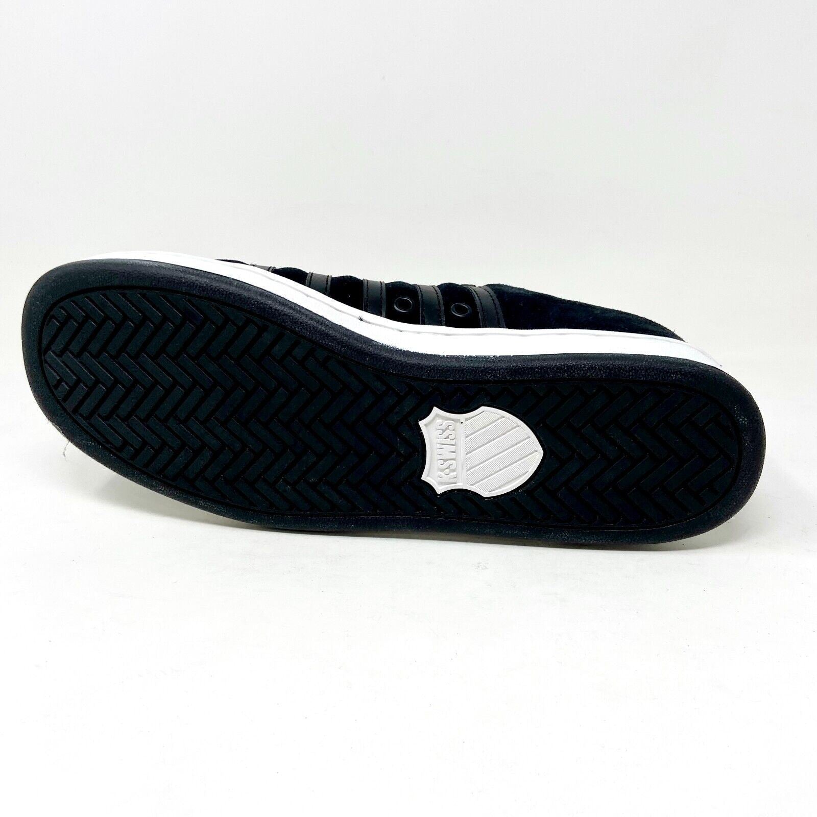 K-Swiss The Classic Suede Black White Mens Casual Sneakers 02585002