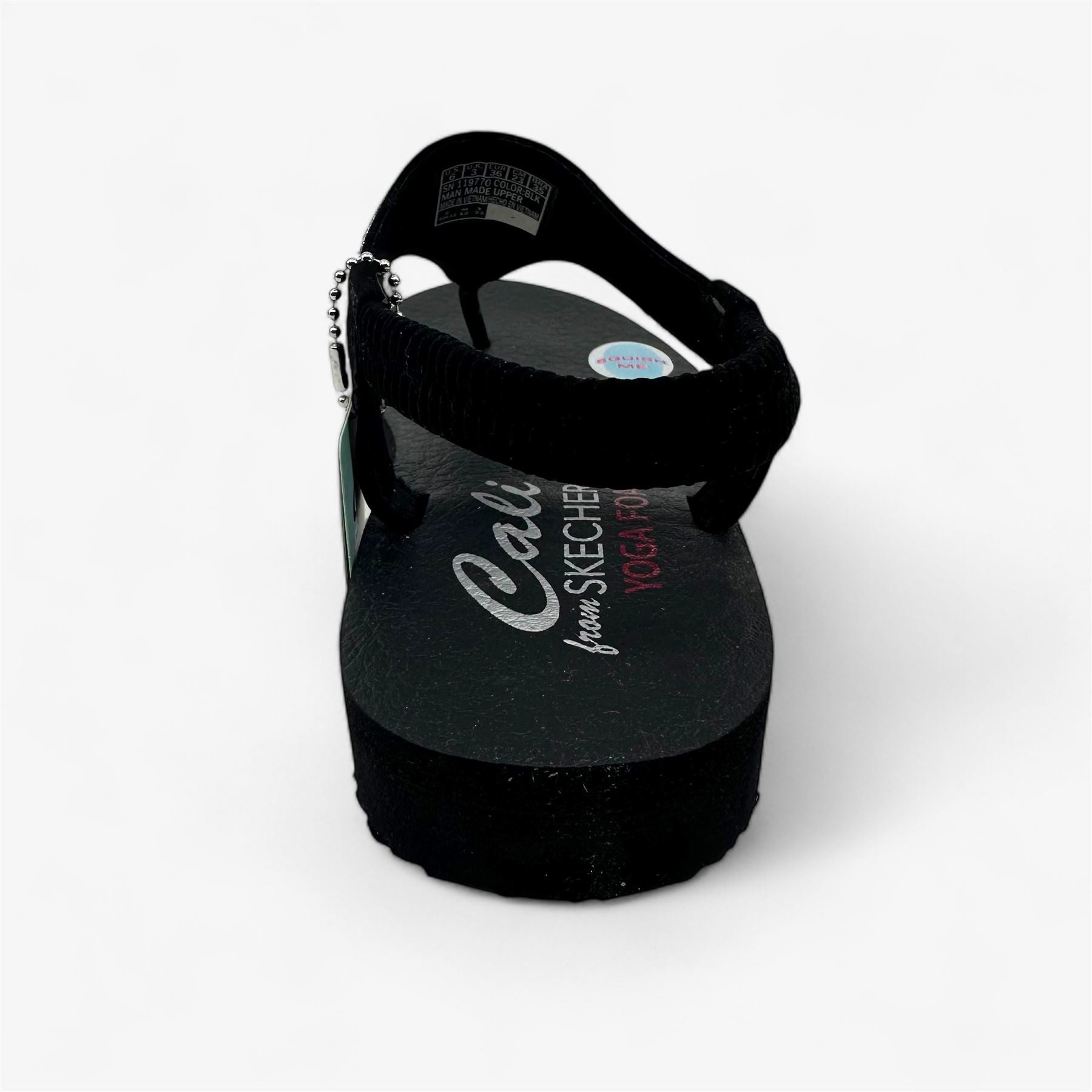 Skechers Meditation Rockstar Black Womens Sandal Slingback