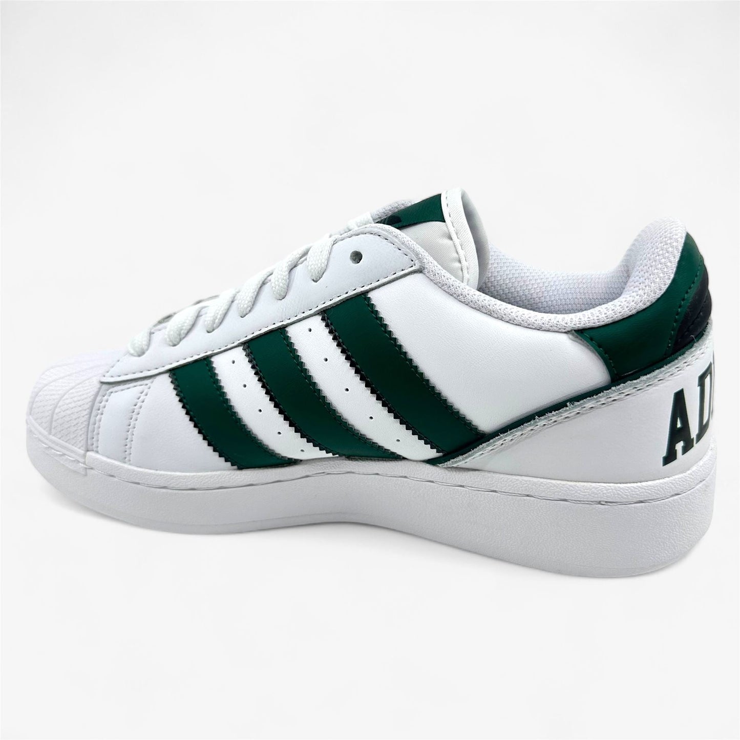 Adidas Superstar XLG White Collegiate Green Mens Athletic Sneaker