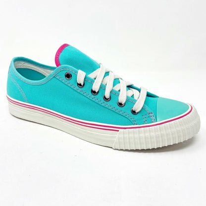 PF Flyers Center Lo Riess Teal White Womens Retro Shoes Sneakers PM11CL2E