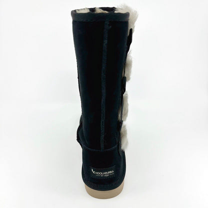 Koolaburra by UGG Victoria Tall Womens Black Faux Fur Shearling Suede Boots