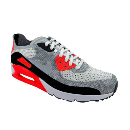 Nike Air Max 90 Ultra 2.0 Flyknit White Wolf Grey Crimson Mens Sneaker