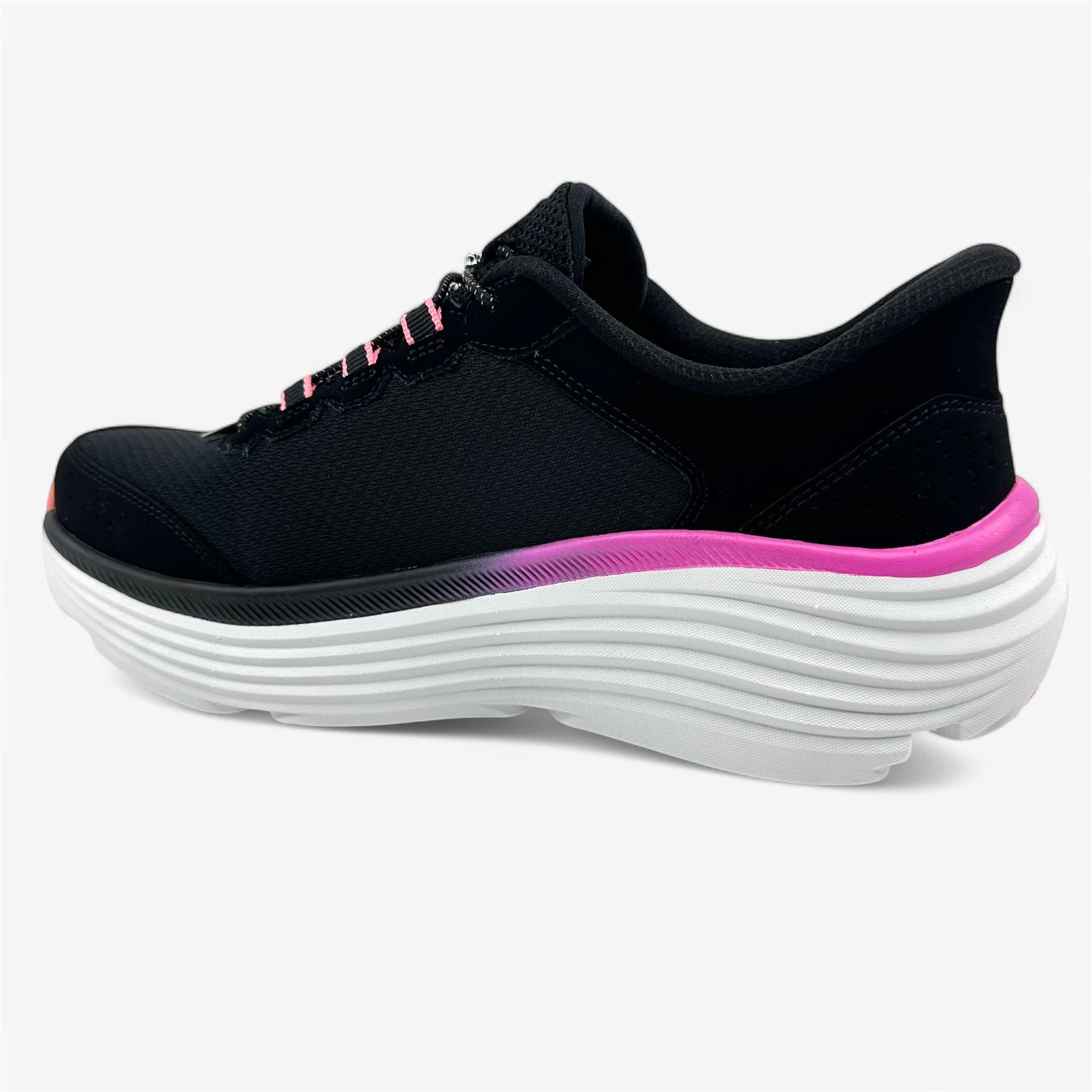 Skechers Max Cushioning Endevour Cardova Black Pink Womens Athletic Sneaker