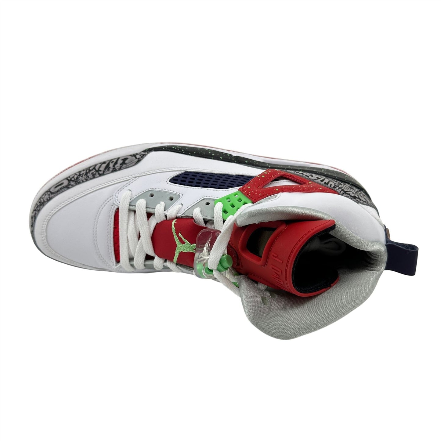 Jordan Spizike White Poison Green Red Mens Athletic Sneaker