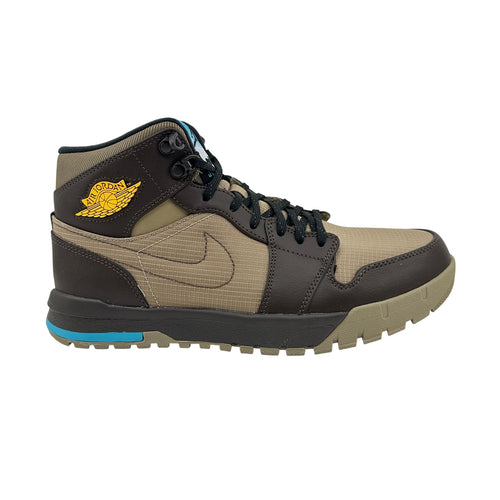 Jordan 1Trek Khaki Maize Brown Mens Athletic Sneaker