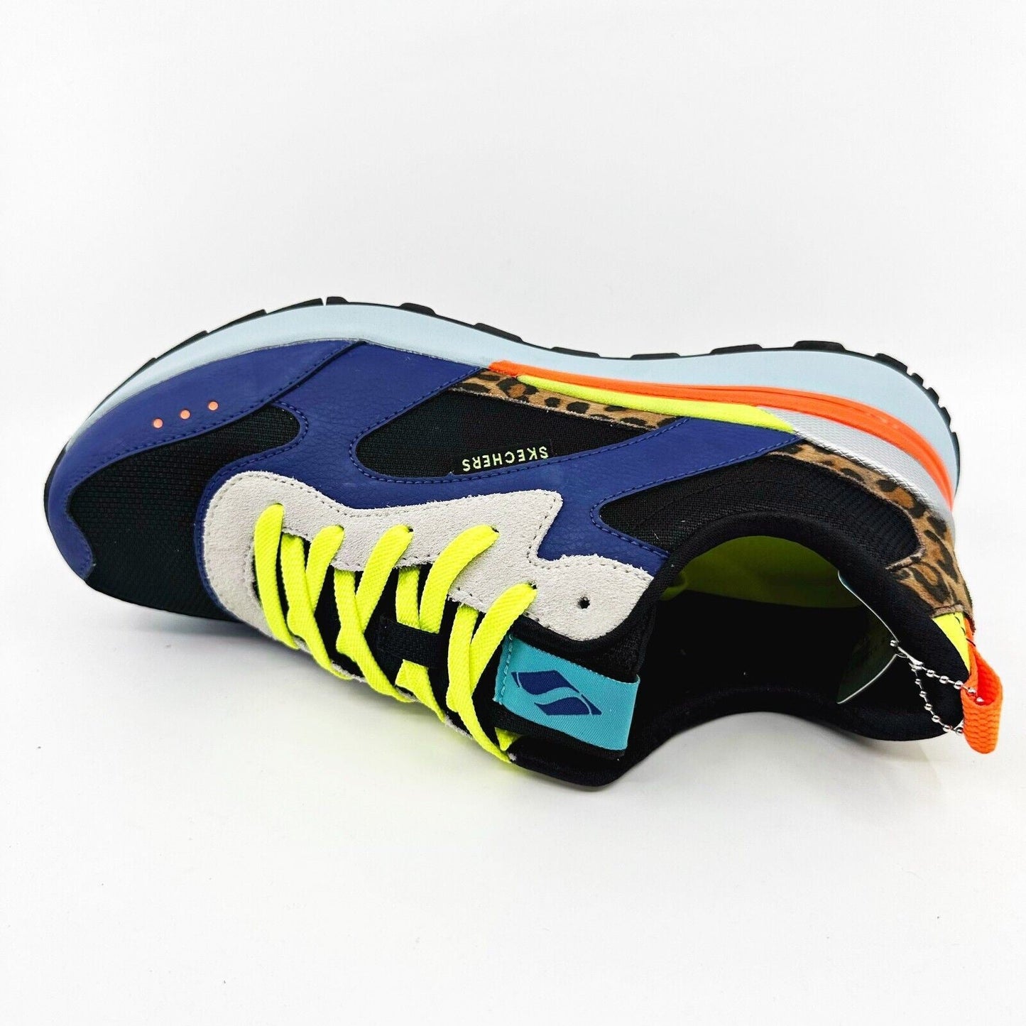 Skechers Sunny Street Animal Energy Blue Womens Comfort Athletic Sneakers