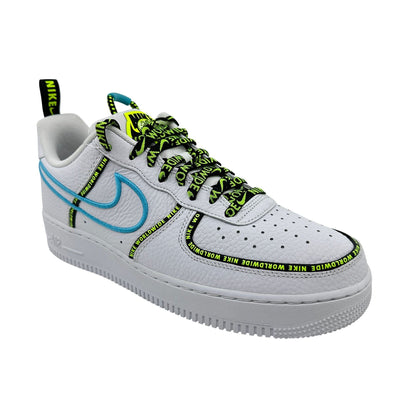 Nike Air Force 1 '07 Premium WW White Blue Black Mens Worldwide Sneaker