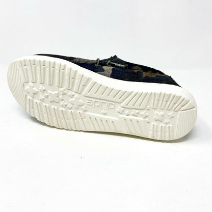 Hey Dude Wendy Camo Kids Slip On Comfort Shoes