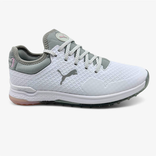 PUMA Proadapt Alphacat White Silver Pink Lady Womens Waterproof Golf Shoes