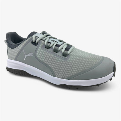 PUMA Fusion Grip Gray Silver Quiet Shade Mens Extra Wide Spikeless Golf Shoes