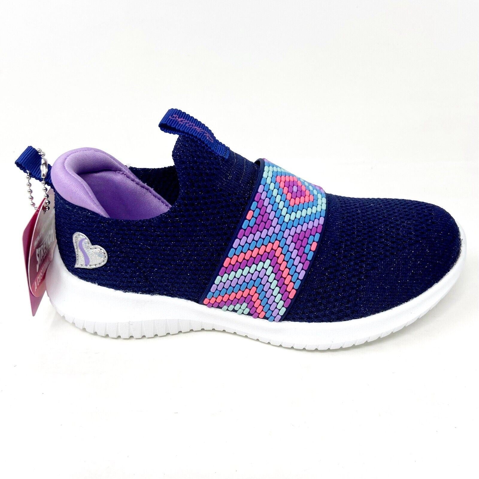 Skechers Girls Ultra Flex Friendship Fun Navy Kids Size 11.5 Sneakers