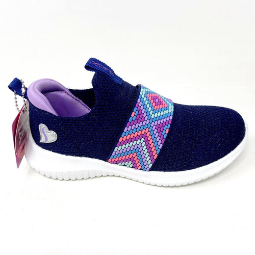 Skechers Girls Ultra Flex Friendship Fun Navy Kids Size 11.5 Sneakers