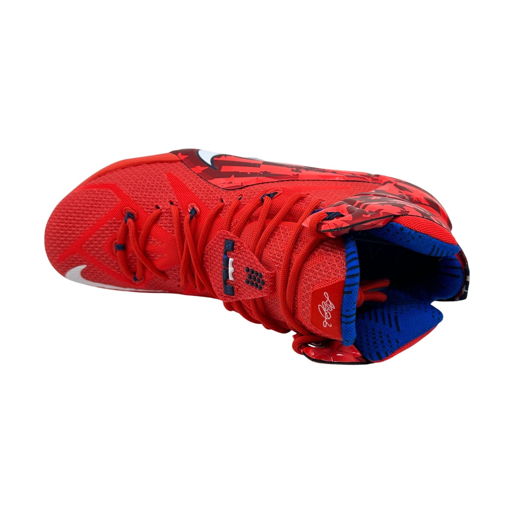 Nike Lebron XII Crimson Red White Mens Athletic Independence Day Sneaker
