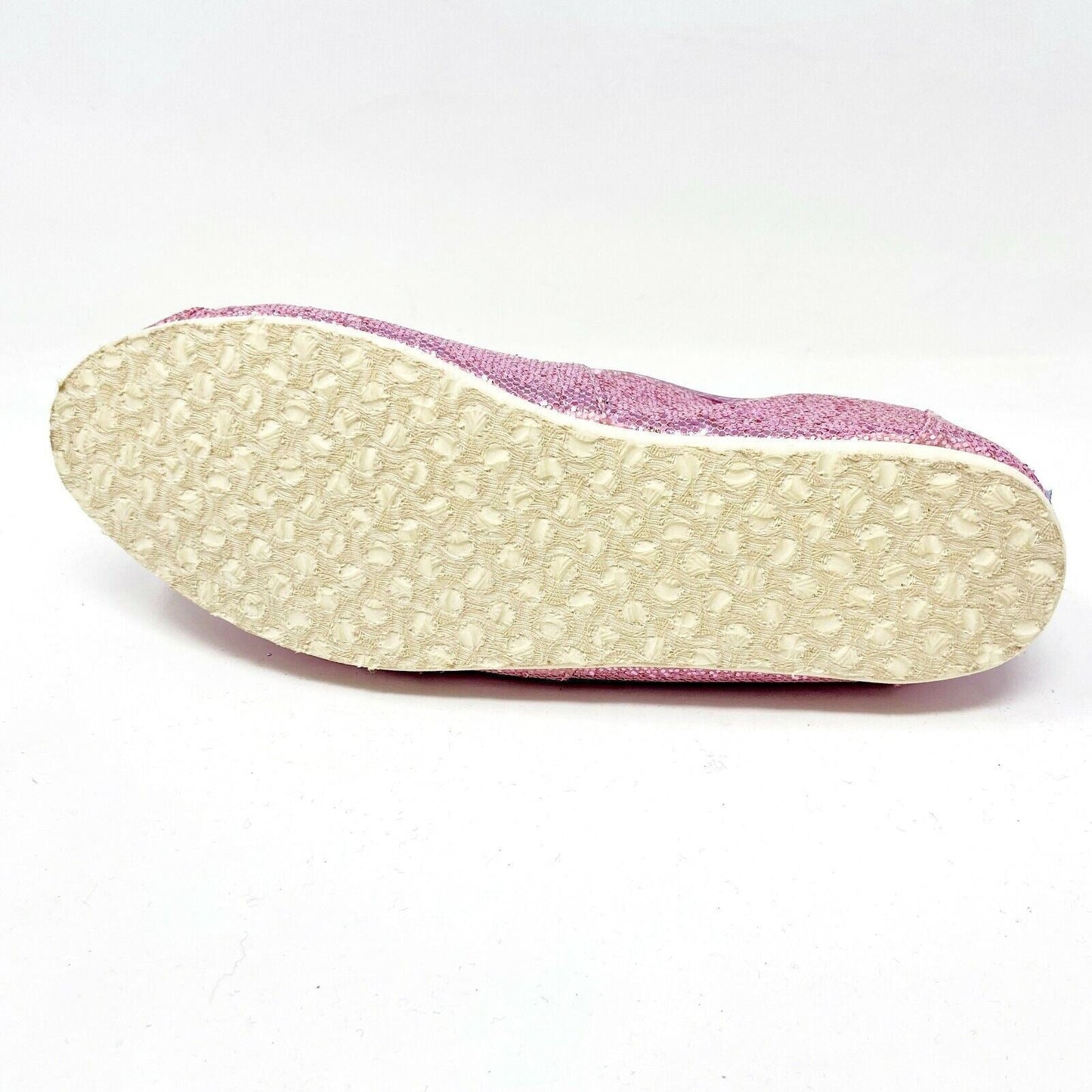 Toms Classics Pink Glitter Womens Size 6 Slip On Casual Canvas Flat Shoes