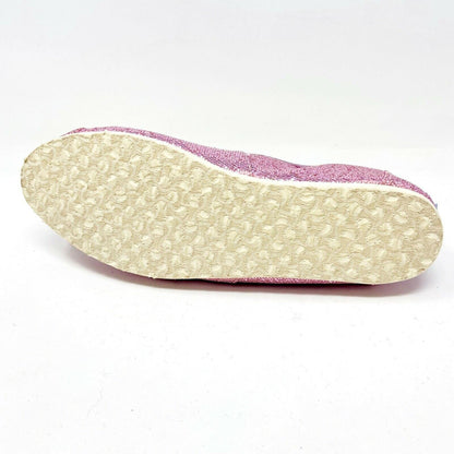 Toms Classics Pink Glitter Womens Size 6 Slip On Casual Canvas Flat Shoes