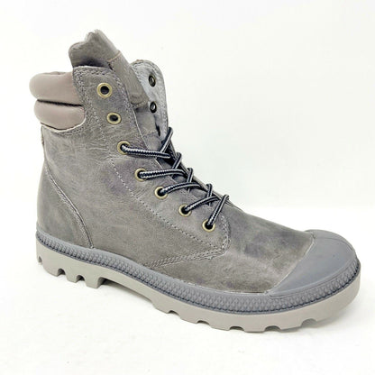 Palladium Wendy Tuga Whiskey Grey Womens Leather Combat Boots 93612 060