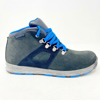 Timberland Earthkeeper GT Scramble Mid Black Blue Kids Nubuck Hiking Boots 6491R