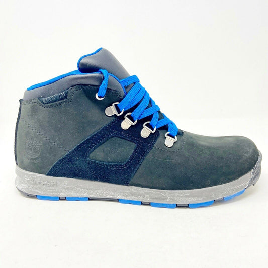 Timberland Earthkeeper GT Scramble Mid Black Blue Kids Nubuck Hiking Boots 6491R