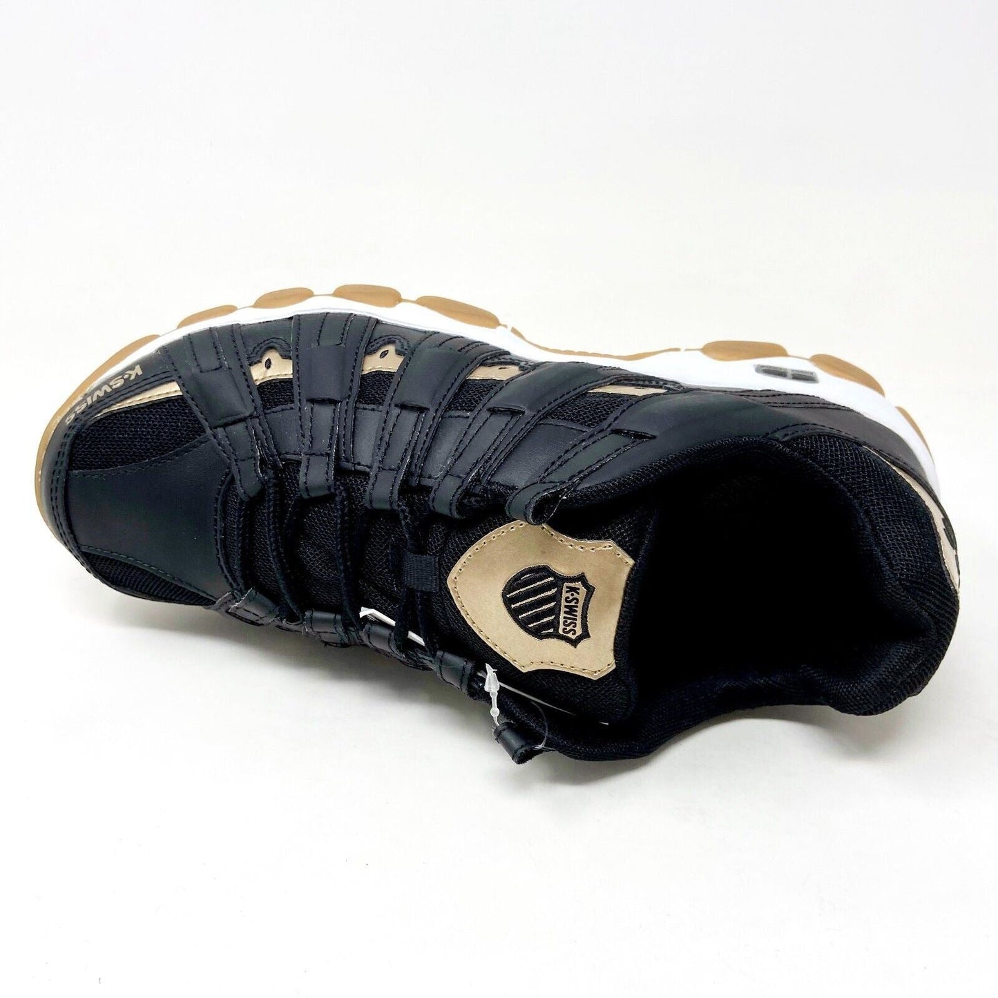 K-Swiss ST429 Black Gold Mens Athletic Casual Sneakers 03181 015