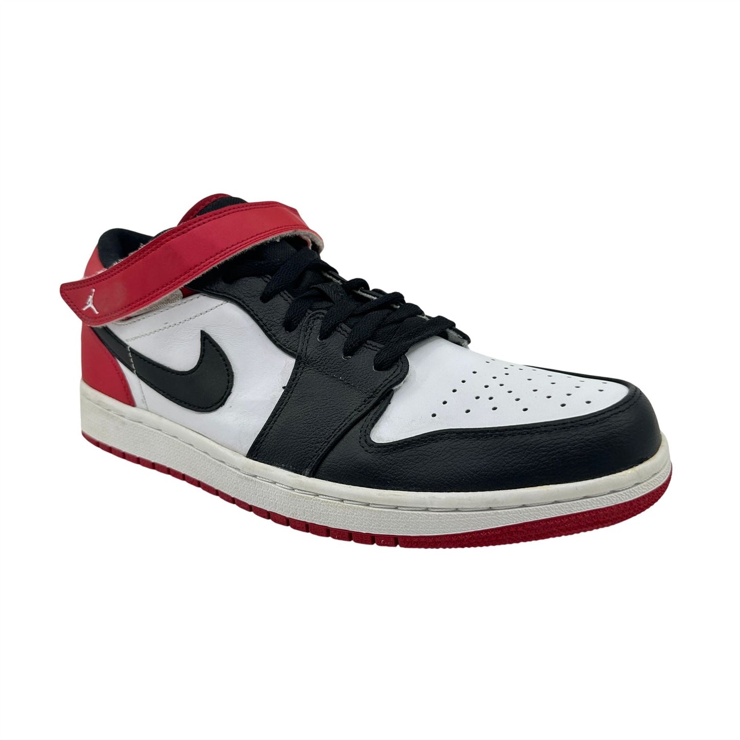 Jordan 1 Strap Low White Black Gym Red Mens Athletic Bred Sneaker