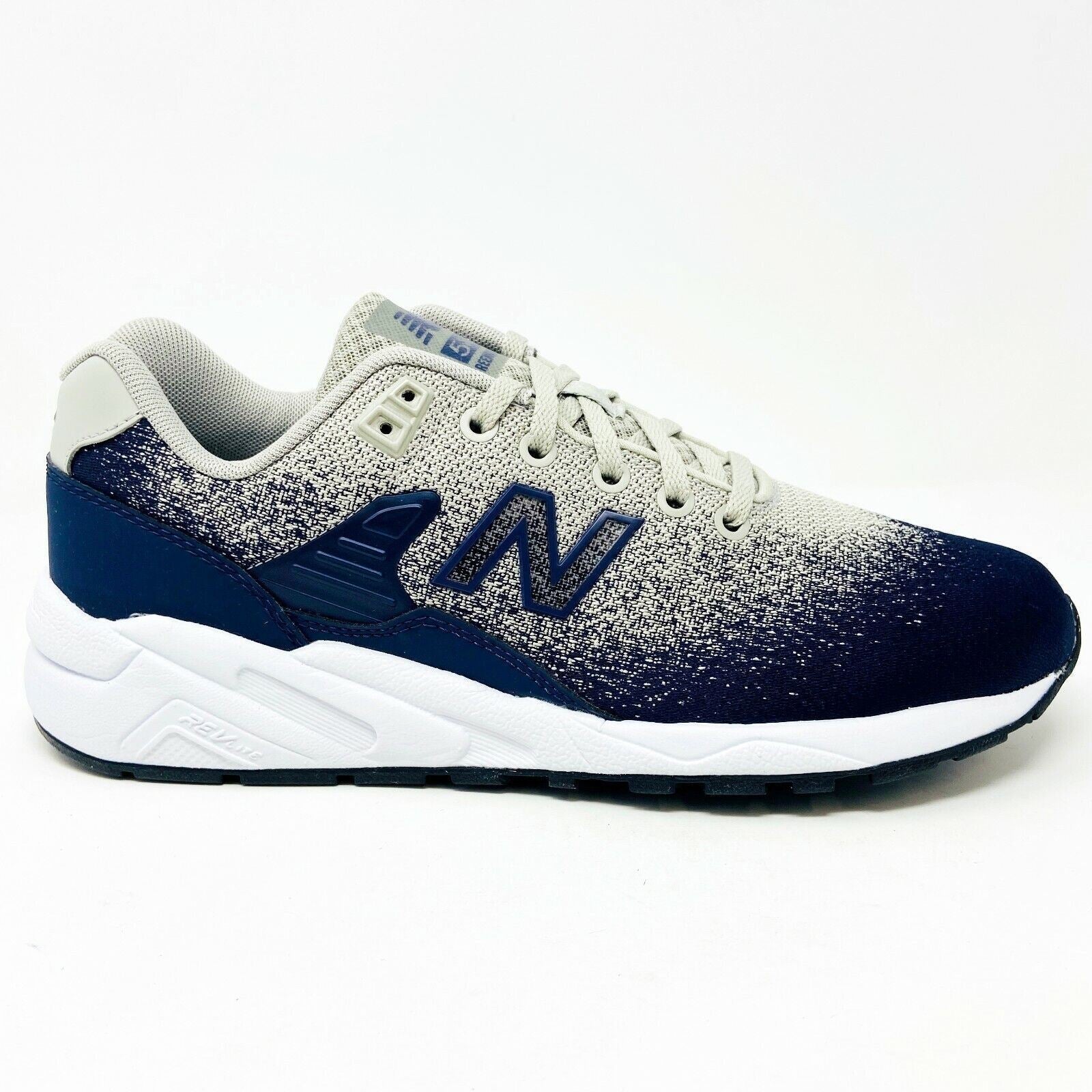 New Balance 580 Jacquard RevLite Gray Navy Mens Retro Classic Sneakers MRT580JV
