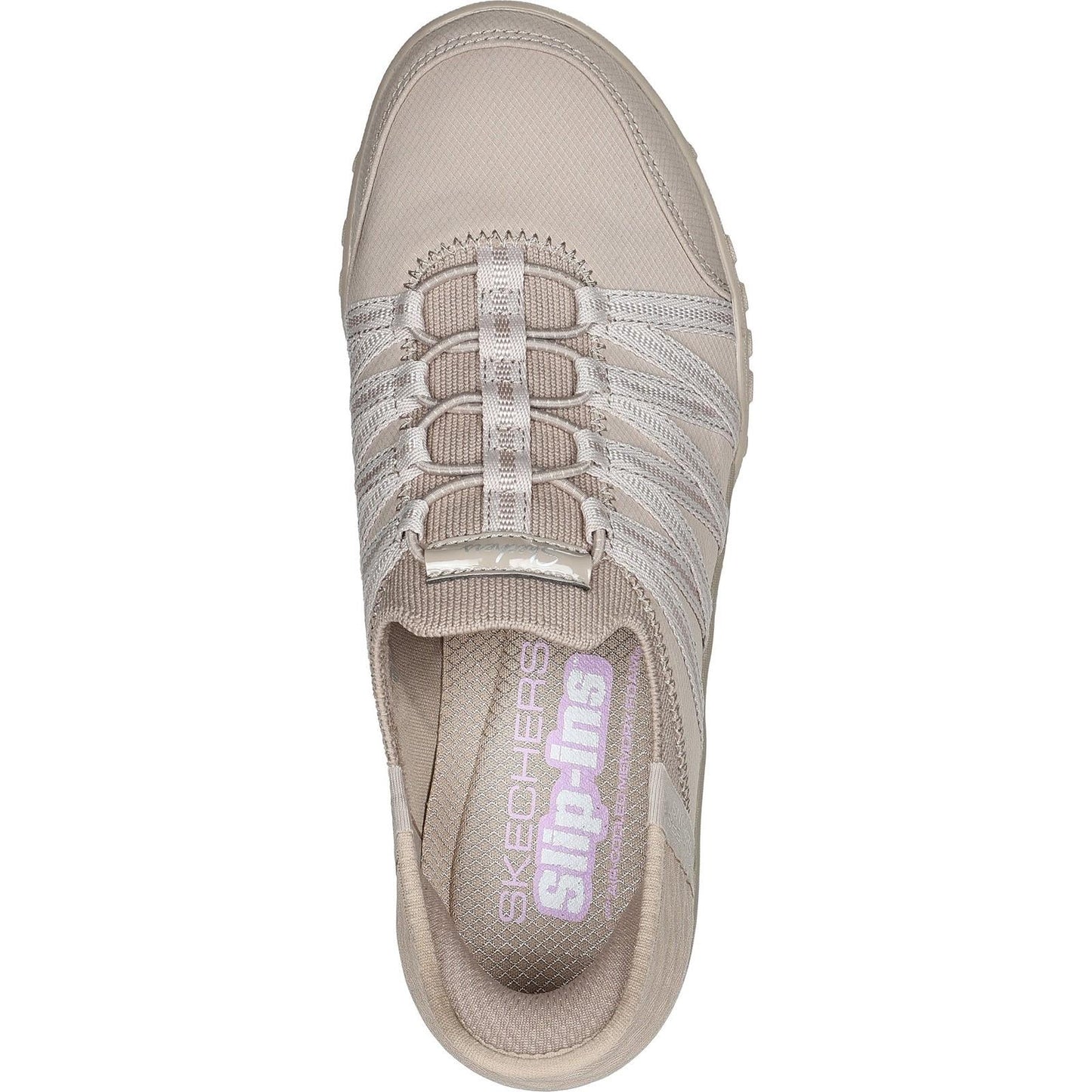 Women's Wide Fit Skechers 100593 Breathe Easy Roll With Me Shoes - Taupe