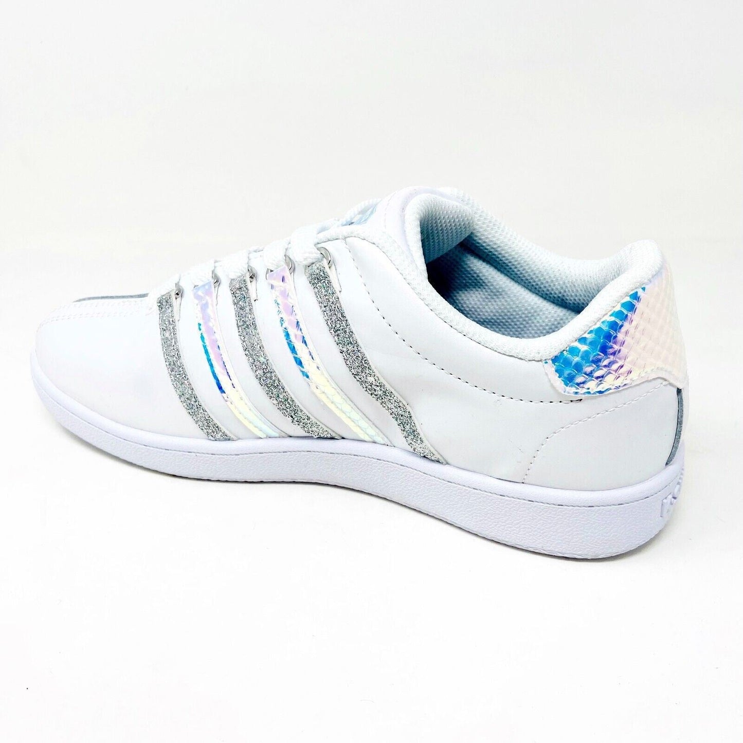 K-Swiss Classic VN White Sparkle Mermaid Kids Size 7 Varsity Sneakers 87321 968