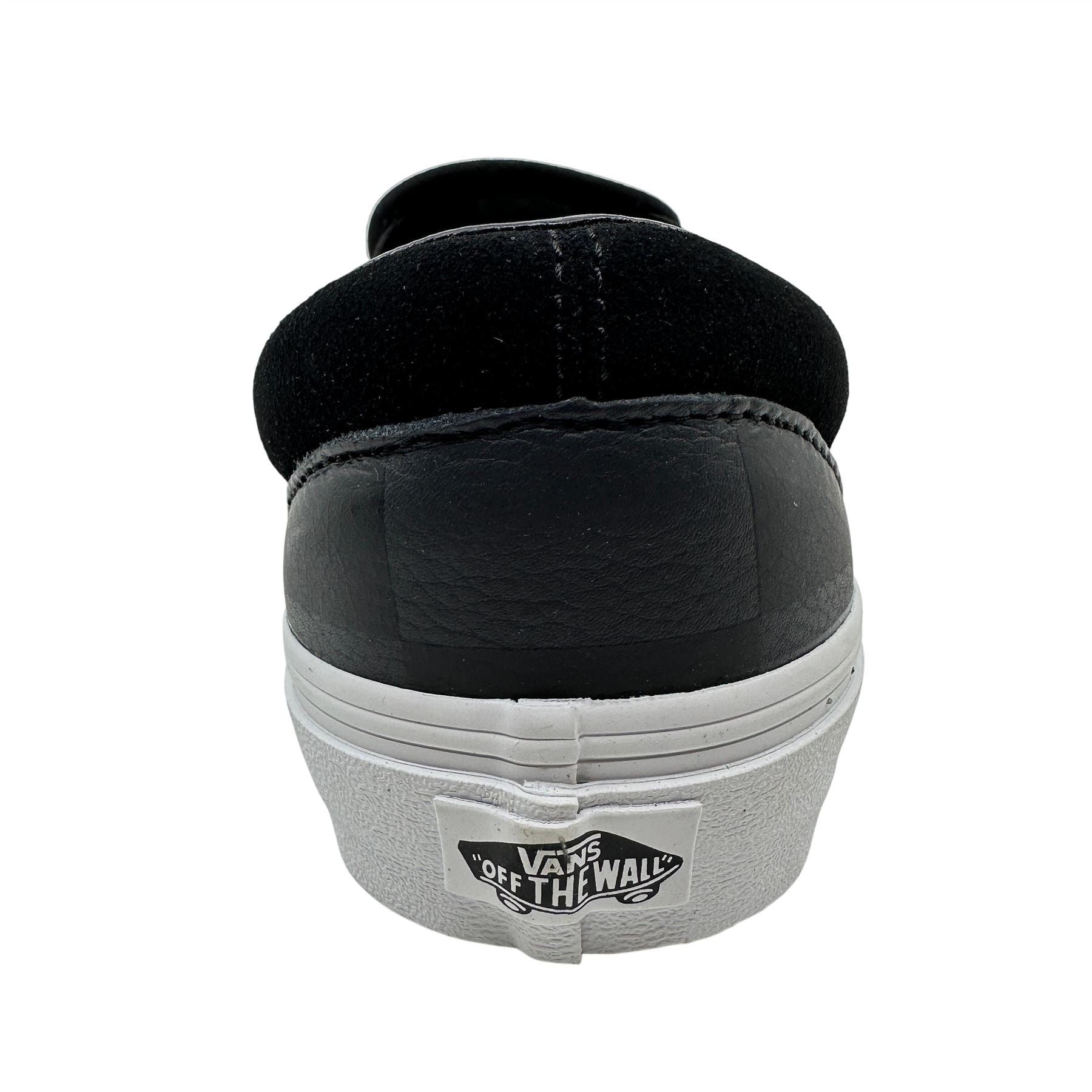 VANS Classic Slip On Leather Suede Checkerboard Asphalt Black Mens Sneaker