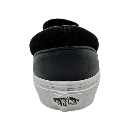 VANS Classic Slip On Leather Suede Checkerboard Asphalt Black Mens Sneaker