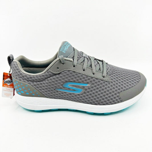 Skechers Go Golf Max Fairway 2 Gray Blue Womens Wide Spikeless Shoes