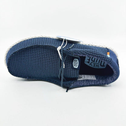 Hey Dude Wally Youth Sport Mesh Navy Kids Comfort Slip On Shoes