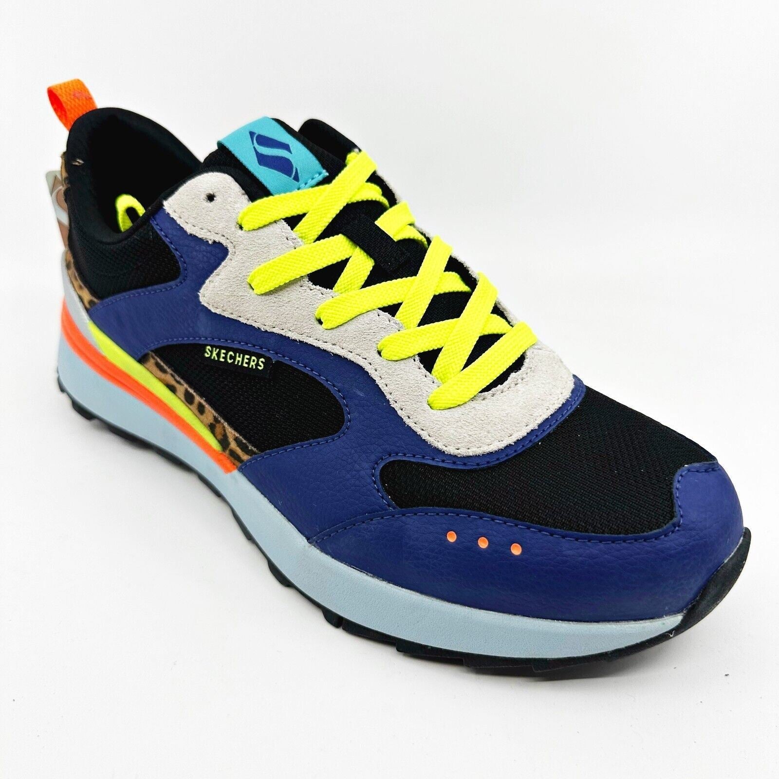 Skechers Sunny Street Animal Energy Blue Womens Comfort Athletic Sneakers