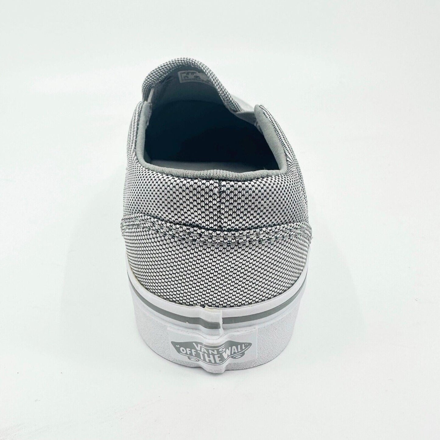Vans Asher (Textile) Silver White Gray Womens Size 6 Casual Slip On Shoes