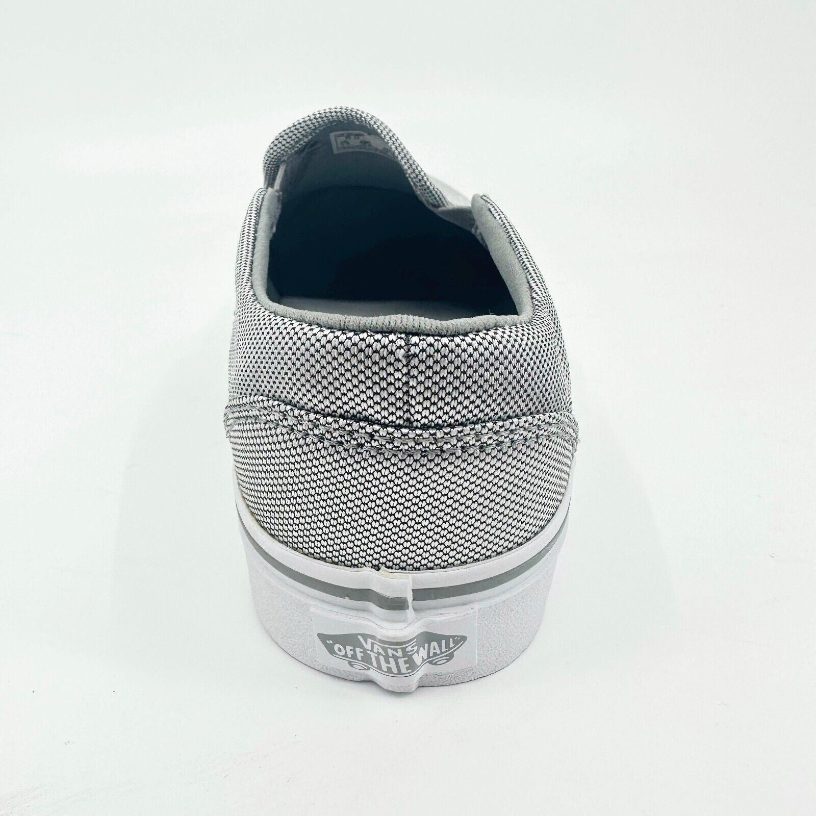 Vans Asher (Textile) Silver White Gray Womens Size 6 Casual Slip On Shoes