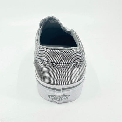 Vans Asher (Textile) Silver White Gray Womens Size 6 Casual Slip On Shoes