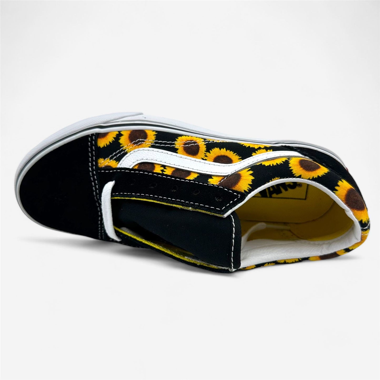 VANS Old Skool Sunflower Black Yellow Kids Girls Athletic Sneaker