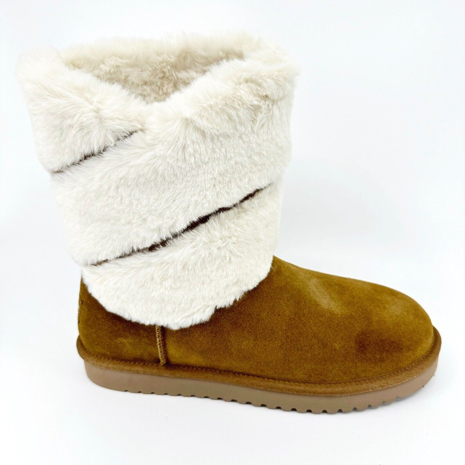 Koolaburra by UGG Dezi Short Chestnut  Womens Size 8 Faux Fur Shearling Boots