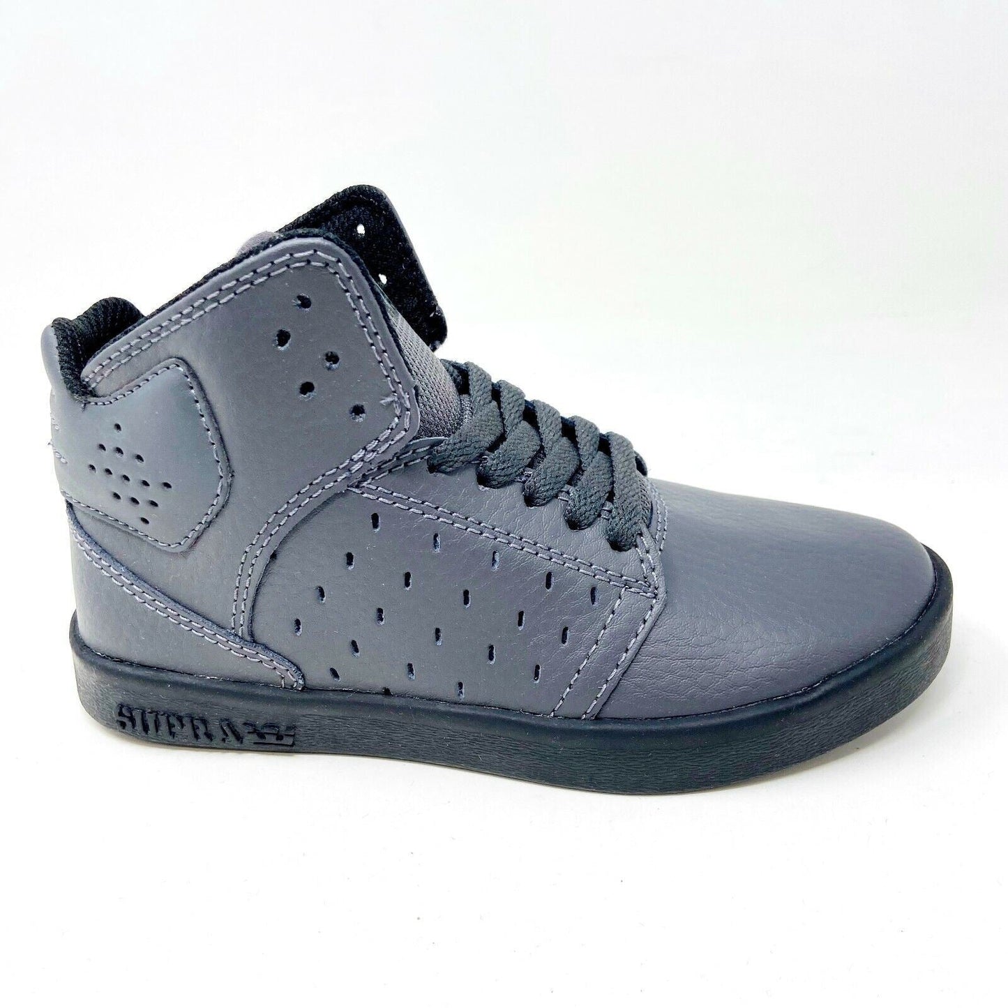 Supra Atom Magnet Gray Black Kids Size 13 Casual Sneakers SK91026