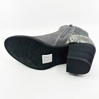 Skechers Homestead Wild Wraps Charcoal Womens Snake Skin Ankle Bootie