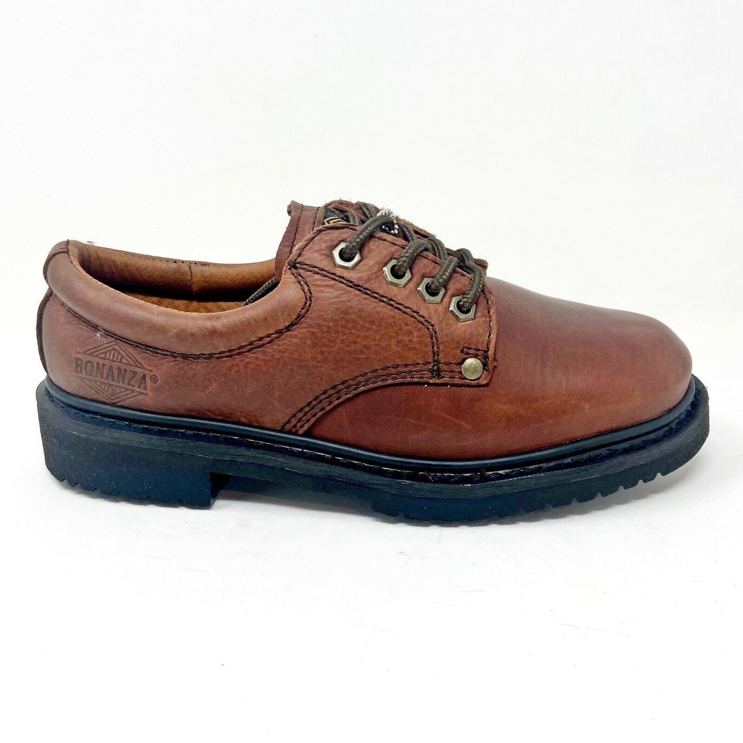 Bonanza Brown Black Leather Mens Size 13 Slip Resistant Work Boots BA415