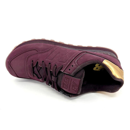 New Balance 574 Lifestyle Molton Maroon Gold Nylon Mens Sneakers ML574MTC