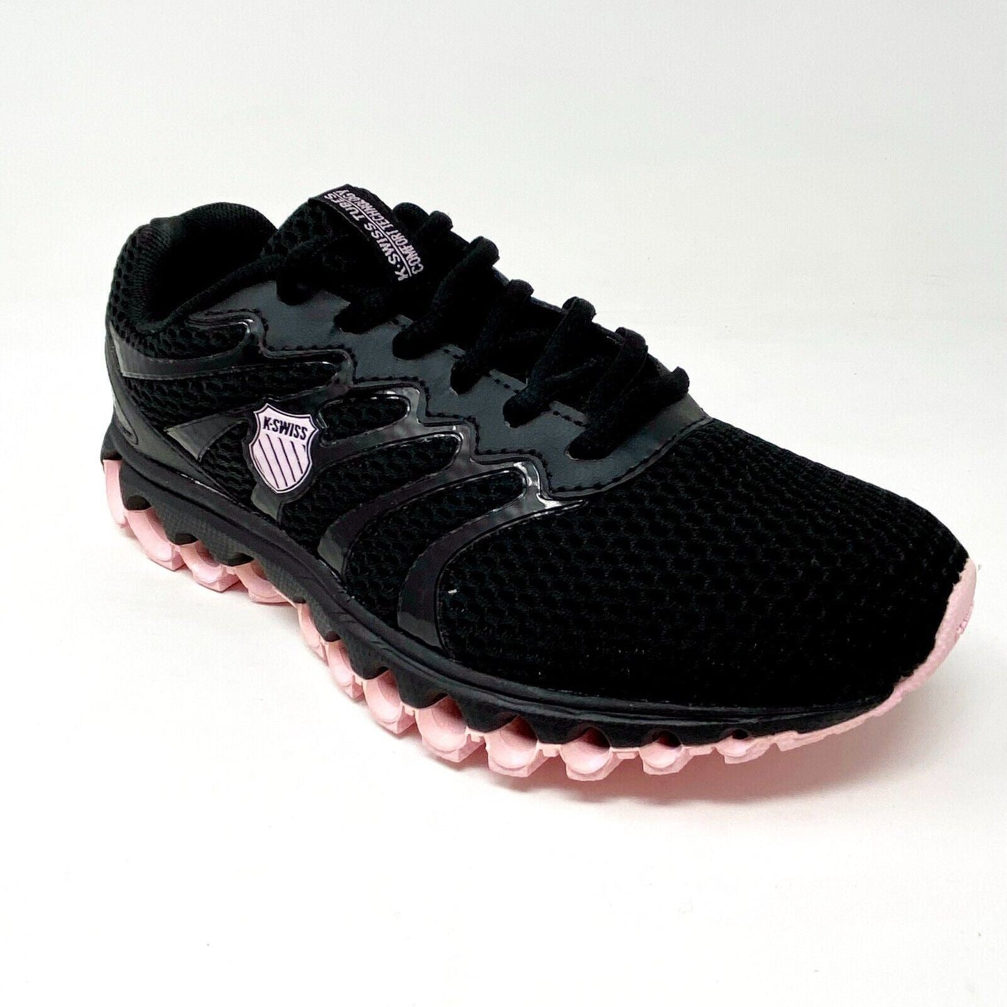 K-Swiss Tubes Comfort 200 Black Cherry Blossom Womens Wide Sneakers 97112 056 W