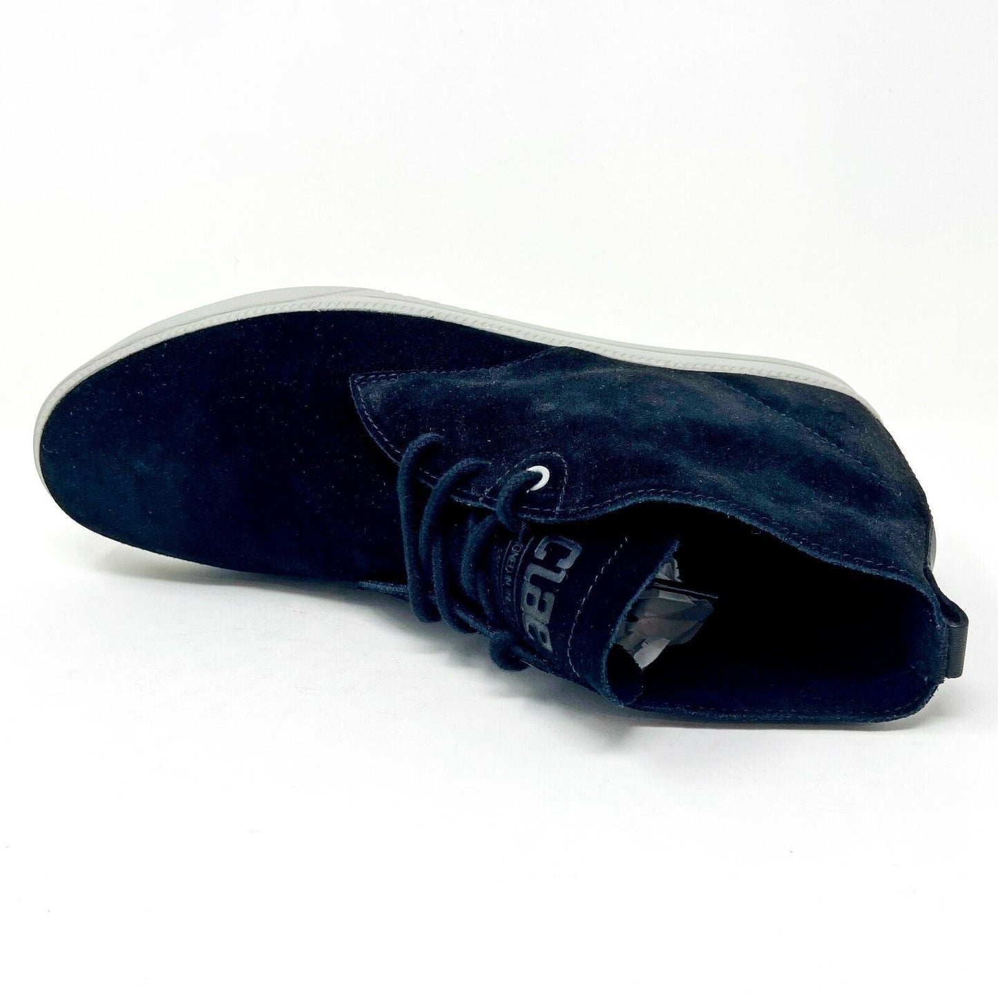 Clae Strayhorn Unlined Black Suede Gravel Mens Mid Casual Sneakers
