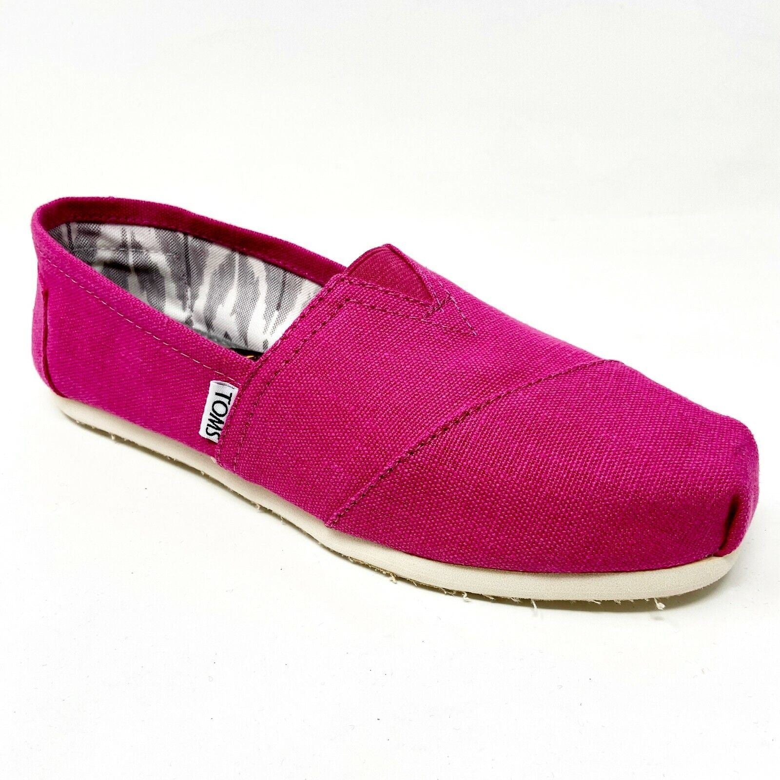 Toms Classics Earthwise Pink Womens Slip On Casual Canvas Flat Shoes