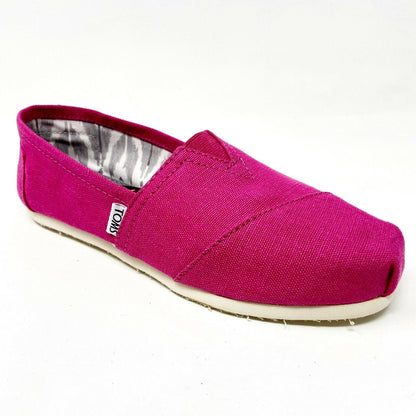 Toms Classics Earthwise Pink Womens Slip On Casual Canvas Flat Shoes