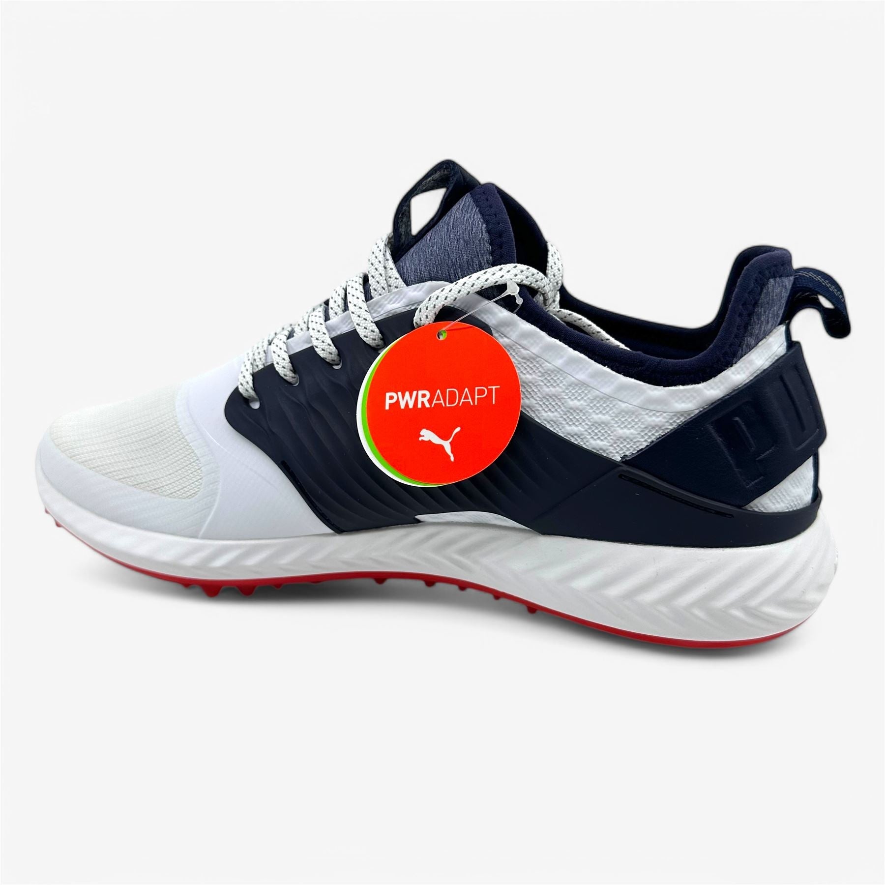 PUMA Ignite Pwradapt Caged White Peacoat Mens Size 9 Waterproof Golf Shoes