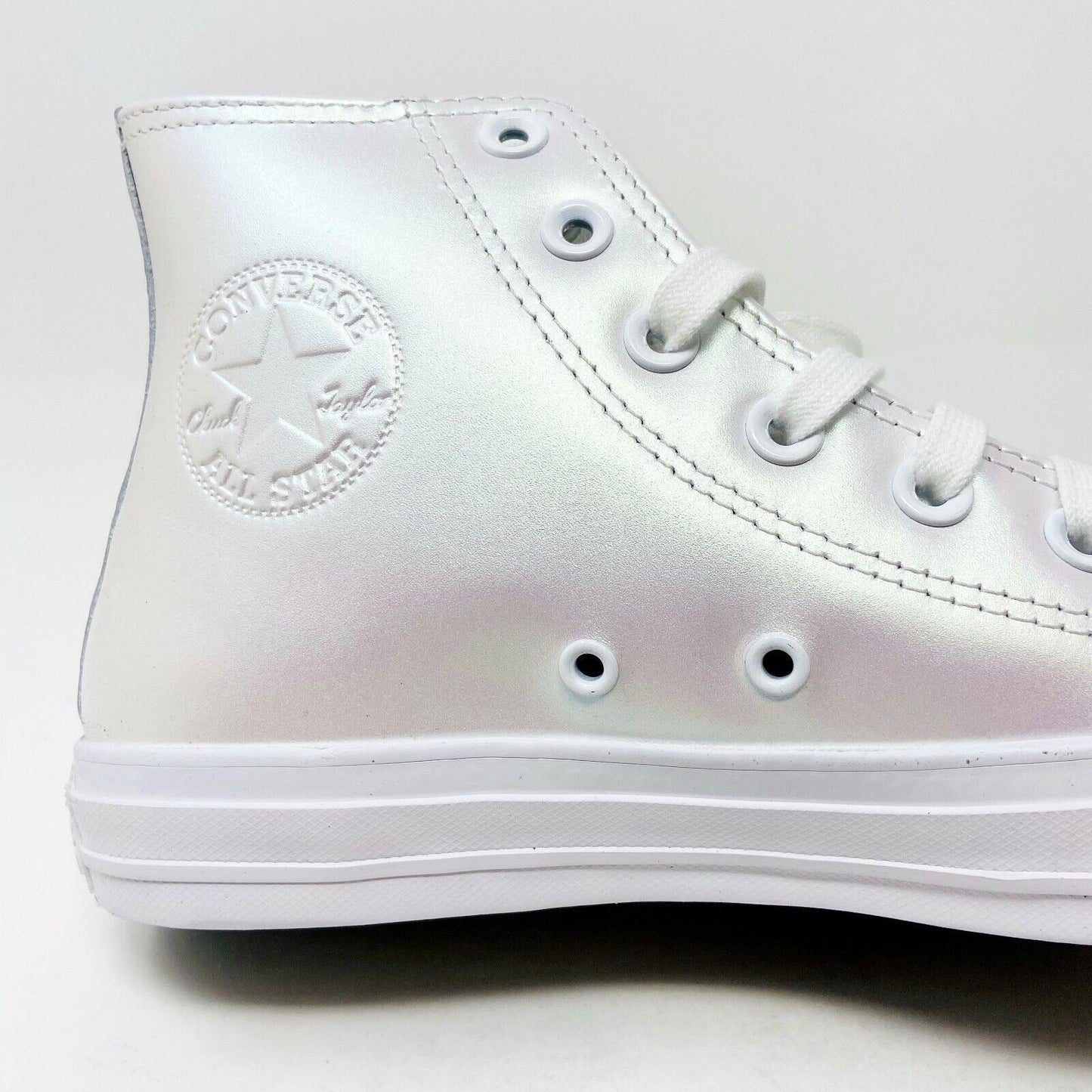 Converse Chuck Taylor All Star Hi White Iridescent Womens Casual Shoes 566094C